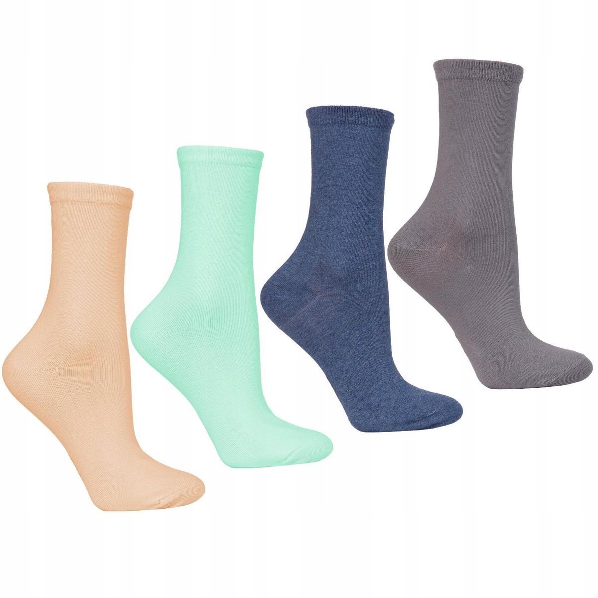 4X SKARPETKI DAMSKIE DŁUGIE BAWEŁNIANE SKARPETY KOLOROWE CIEPŁE MORAJ 35-38