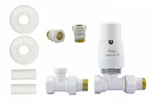 Zawory i kraniki - Zawór termostatyczny ELEGANT prosty biały mat All in One Cu - miniaturka - grafika 1
