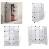 Szafki na buty - vidaXL Szafa modułowa z 9 przegrodami 37x115x150 cm biała - Szafa modułowa - Szafy modułowe - Przechowywanie ubrań - Stojak na buty - miniaturka - grafika 1