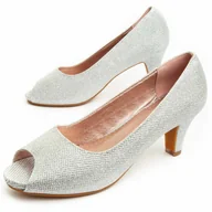 Czółenka - Montevita Buty Na Obcasie Unne72 Srebrny - miniaturka - grafika 1