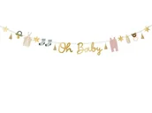 Baby shower i roczek - Baner papierowy girlanda Oh Baby, 250 cm - miniaturka - grafika 1