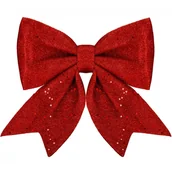 Ozdoby bożonarodzeniowe - Kokardka na choinkę brokatowa 20 cm ozdoba świąteczna zawieszka czerwona - miniaturka - grafika 1