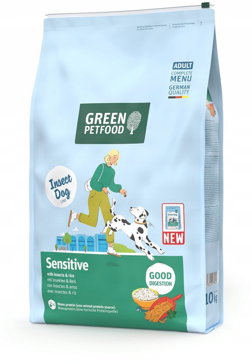 Karma dla psa GREEN PETFOOD InsectDog Sensitive z owadami i ryżem 10 kg