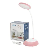 Lampy stojące - Lampka biurkowa 5W LED RÓŻOWA Przenośna USB Regulacja Barw Bezprzewodowa - miniaturka - grafika 1
