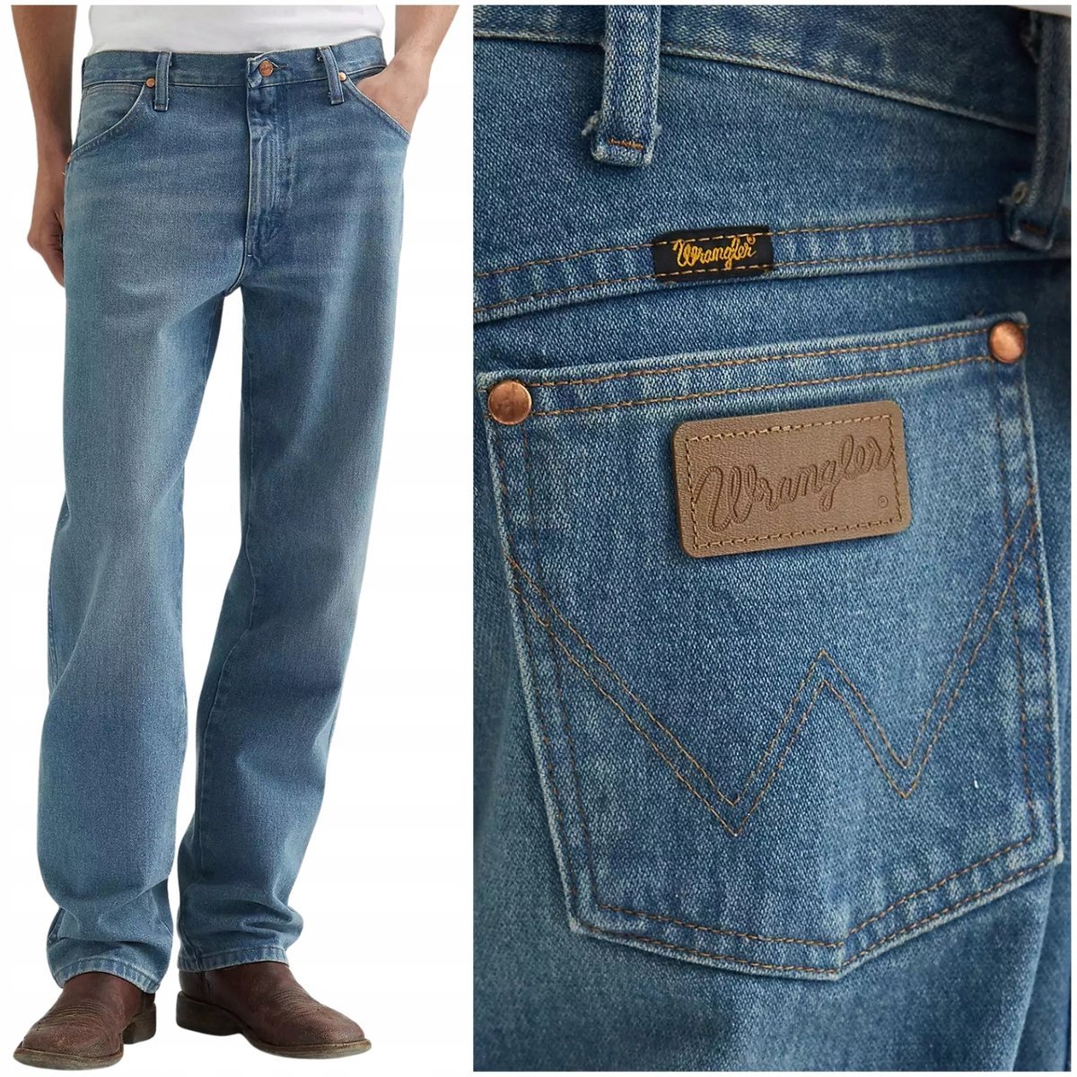 Wrangler 13MWZ COWBOY CUT Forge klasyczne proste spodnie jeansowe W38 L34