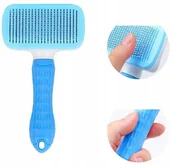 Szczotki i furminatory - Nuxie Szczotka do sierści dla psa kota samoczyszcząca prostokątna - miniaturka - grafika 1