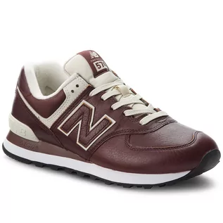 Półbuty męskie - Sneakersy New Balance ML574LPB Brązowy - grafika 1