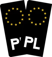 Akcesoria tuningowe - Naklejki na tablice rejestracyjne Czarny Euroband - miniaturka - grafika 1