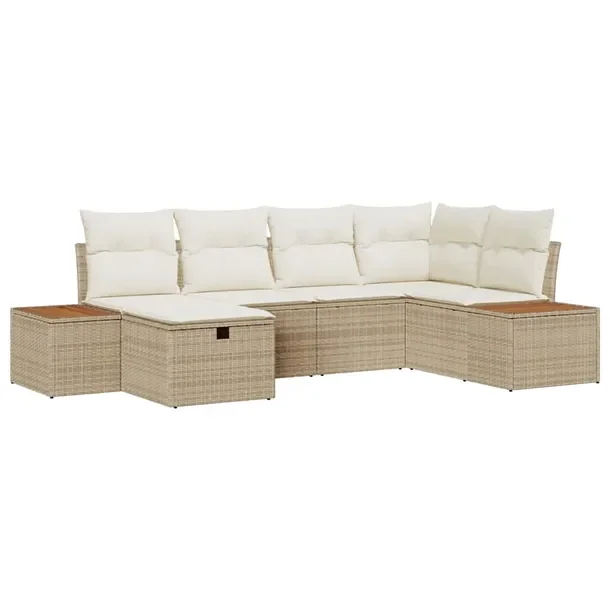 Zestaw Sof Sekcyjnych na Zewnątrz z Przestrzenią do Przechowywania, Beżo