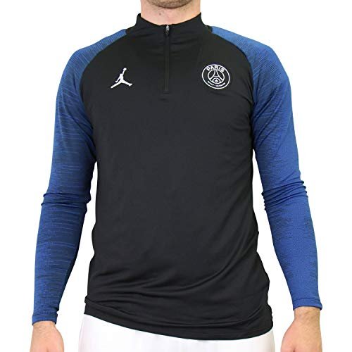 Nike męska koszulka PSG M NK DRY STRK DRIL TOP 4TH Long Sleeved T-Shirt, Black/Hyper Cobalt/(White) (bez Sponsor-plyr), 2XL