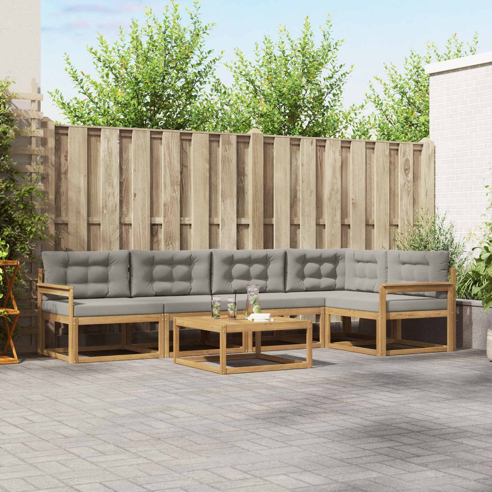 vidaXL Zestaw sof na zewnątrz 6 pcs Biały i jasnoszary 79 x 79 x 37 cm
