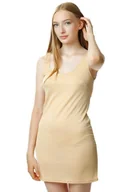 Bielizna nocna - Krótka halka na szerokich ramiączkach Charlotte : Kolor - Beżowy, Rozmiar - 42 - miniaturka - grafika 1