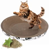 Drapaki dla kotów - Drapak tekturowy dla kota, legowisko do drapania, okrągłe, 50x50x 9 cm - miniaturka - grafika 1