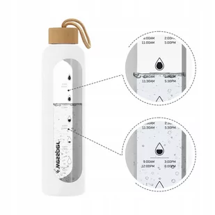 Wessper B1 Borosilicate 500 ml Szklana butelka na wodę z miarką motywacyjną z białym etui - Butelki filtrujące - miniaturka - grafika 5