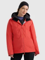 Kurtki i kamizelki sportowe damskie - 4F Kurtka trekkingowa przeciwdeszczowa membrana 20000+ damska - pomarańczowa M - miniaturka - grafika 1