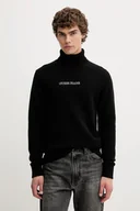 Swetry męskie - Guess Jeans sweter z dodatkiem wełny męski kolor czarny ciepły z golferm M5BR58 Z0561 - miniaturka - grafika 1