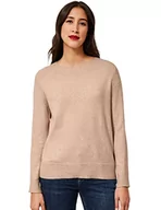 Swetry damskie - Street One Damski sweter z dzianiny, Buff Sand Melange, 42 - miniaturka - grafika 1
