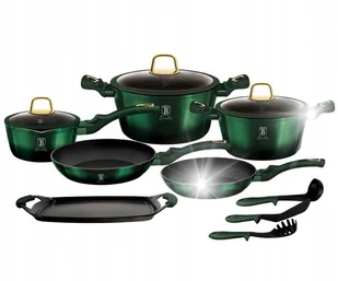 GARNKI TYTANOWE BERLINGER HAUS 12 elem. BH-6066 EMERALD - Zestawy garnków i patelni - miniaturka - grafika 1