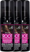 Farby do włosów i szampony koloryzujące - Schwarzkopf Root Retoucher  Brown 3-pack - zestaw - miniaturka - grafika 1