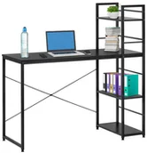 Biurka - Biurko komputerowe z regałem nowoczesne, stolik loft 120x48x122 cm czarne UNIWERSALNY - miniaturka - grafika 1