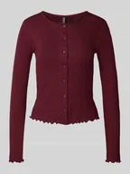 Swetry damskie - Kurtka z dzianiny o kroju slim fit z czystej bawełny model ‘MARIE’ - miniaturka - grafika 1