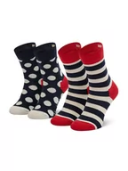 Skarpetki dla dzieci - Happy Socks Zestaw 2 par wysokich skarpet dziecięcych KSTR02-4000 Granatowy - miniaturka - grafika 1
