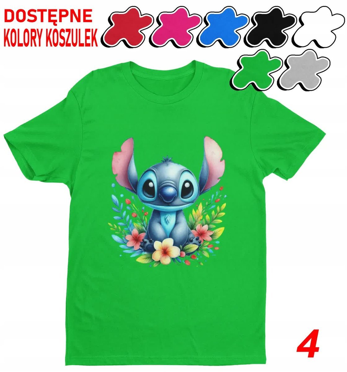 Koszulka Dziecięca Z Nadrukiem Stitch Stich Angel Dużo Wzorów -L 146-152