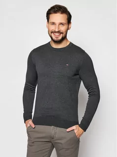 Swetry męskie - Tommy Hilfiger Sweter MW0MW04978 Szary Regular Fit - grafika 1