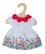 Domki dla lalek - Bia��a sukienka w kwiatki z czerwonym ko��nierzykiem dla lalki 35 cm BigJigs Large BJD544 - miniaturka - grafika 1