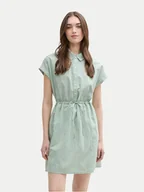 Sukienki - Tom Tailor Denim Sukienka koszulowa 1045766 Zielony Regular Fit - miniaturka - grafika 1