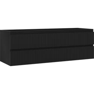 Mexen Rivel szafka łazienkowa podumywalkowa 140 cm, 2 szuflady, ryflowana , czarna mat - 91A20-14047-2-BFF71 - Szafki łazienkowe - miniaturka - grafika 1
