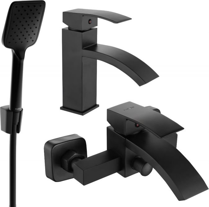 Mexen Libra R62 zestaw wannowy, czarny - 745103R62-70