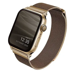 UNIQ pasek Dante Apple Watch Series 4/5/6/7/SE 44/45mm. Stainless Steel złoty/carmel gold - Akcesoria do smartwatchy - miniaturka - grafika 1