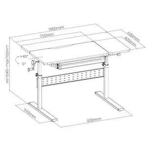 Biurko dziecięce regulowane XD SPE-X102WL 100x60cm - Biurka - miniaturka - grafika 2