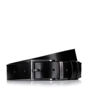 Paski - Męski pasek ze skóry naturalnej dwustronny czarny - miniaturka - grafika 1