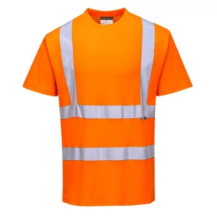 T-Shirt ostrzegawczy Comfort PORTWEST Pomarańcz M - Odzież robocza - miniaturka - grafika 1