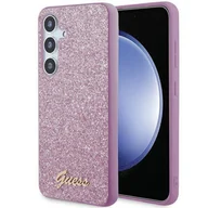 Etui i futerały do telefonów - Oryginalne Etui SAMSUNG GALAXY S24+ Guess Hardcase Glitter Script (GGUHCS24MHGGSHU) fioletowe - miniaturka - grafika 1
