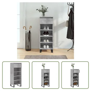 The Living Store Szafka na buty betonowa szara 40x36x105 cm materiał drewnopochodny - Szafki na buty The Living Store Szafka na buty betonowa szara 40x36x105 cm materiał drewnopochodny - Szafki na buty - miniaturka - grafika 1