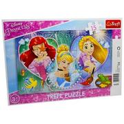 Puzzle - Trefl Puzzle 15 Ramkowe Księżniczki Trzy uśmiechy - miniaturka - grafika 1