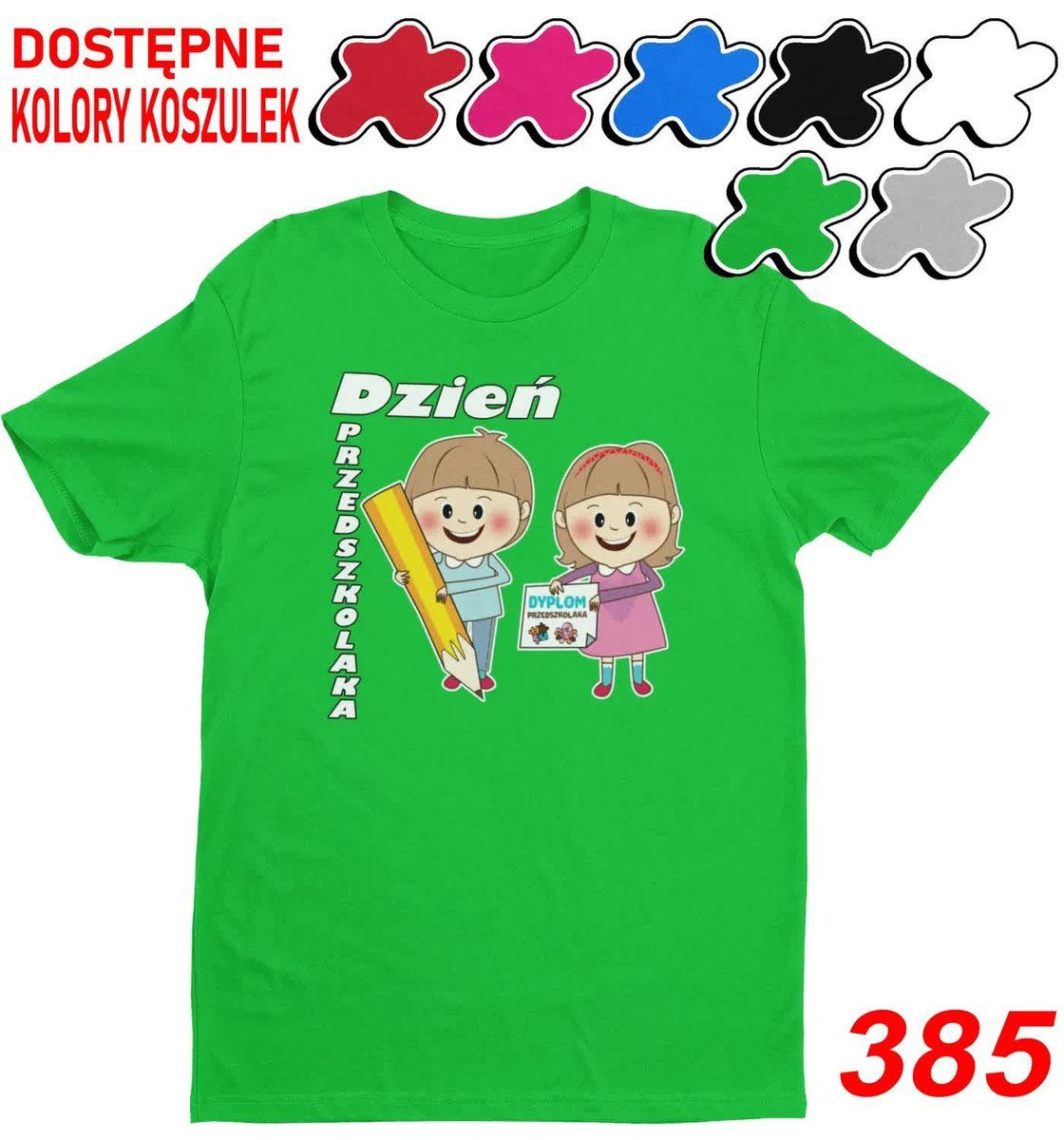 Dziecięca Koszulka Nadrukie Dzień Przedszkolaka Świąt Nietypowych-L 146-152