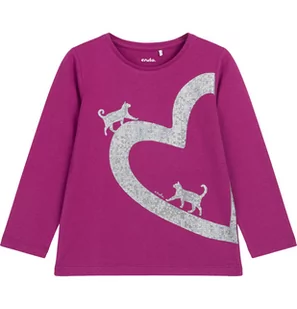 T-shirt z długim rękawem dla dziewczynki, z sercem i kotami, różowy 3-8 lat - Bluzki dla dziewczynek - miniaturka - grafika 1