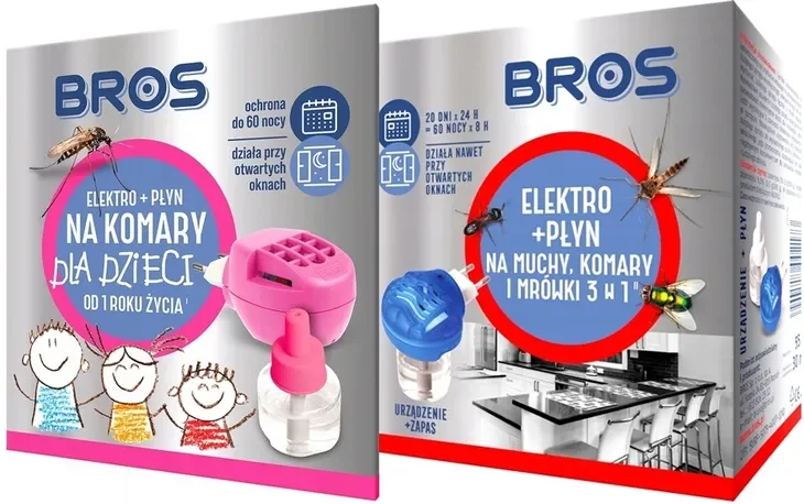 Bros Elektro Na Komary Dla Dzieci + Elektro 3w1 Muchy Mrówki Owadobójczy