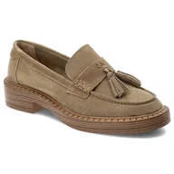 Półbuty damskie - Brązowe Półbuty S.Barski Stylowe Mokasyny Damskie - miniaturka - grafika 1