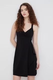 Sukienki - Emporio Armani sukienka kolor czarny mini rozkloszowana - grafika 1