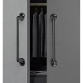 Zawiasy, okucia i inne akcesoria - Zestaw 2 uchwytów meblowych, uchwyt do szafki, uchwyt do szuflady, uchwyt do szafki kuchennej, szary, rozstaw osi 128 mm, stop cynku - miniaturka - grafika 1