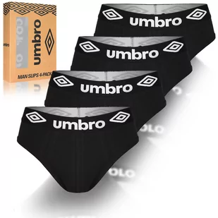 Umbro Slipy Majtki Męskie Bawełniane Czarne 4 sztuki Rozmiar L - Majtki męskie - miniaturka - grafika 1
