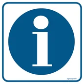 Systemy ekspozycyjne i znaki informacyjne - RA012 INFORMACJA 2, PN - PŁYTA PCV 1MM; (100X100MM) - miniaturka - grafika 1