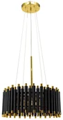 Lampy sufitowe - Czarno-złota, efektowna lampa wisząca 6235/4 BL TR z serii NARNI - miniaturka - grafika 1