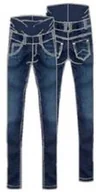 Spodnie damskie - Spodnie jeansowe damskie, ciążowe, slim, ciemnoniebieskie, Bellybutton - miniaturka - grafika 1