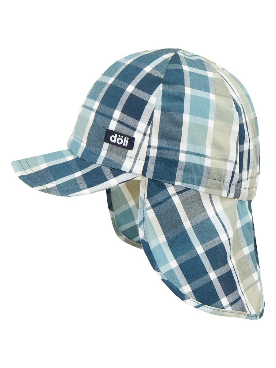 Chłopięca czapka z daszkiem z ochroną na kark niebieska Döll r.53